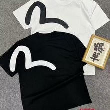 夏季新款后背大M印花口袋短袖T恤男轻奢潮牌纯棉时尚百搭修身半袖