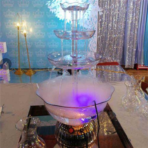 新款婚礼循环流水香槟塔雾化酒塔婚庆四层酒塔红酒醒酒器婚庆道具