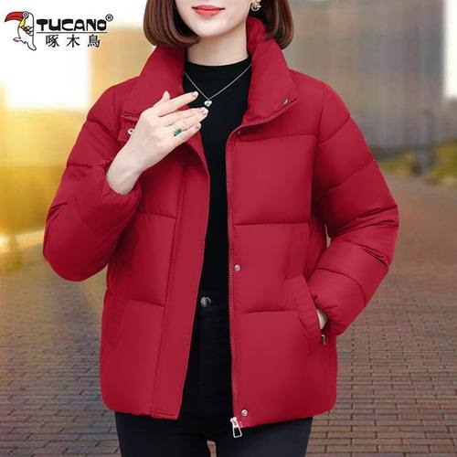 啄木鸟短款羽绒棉服女冬季2025新