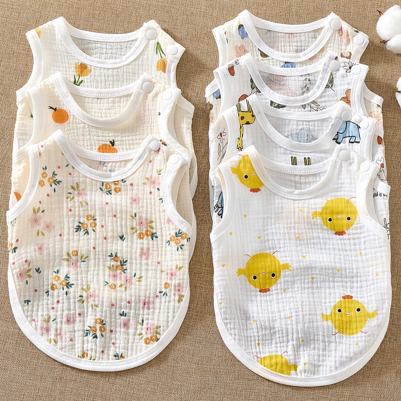 婴儿纯棉纱布夏季薄款宝宝护肚脐