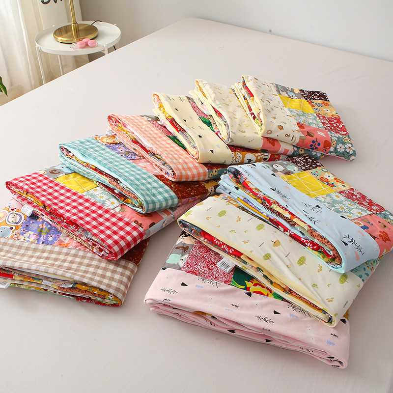 儿童纯棉包被被罩成品百块布料拼接集福纳福婴童幼儿园夏盖毯被套