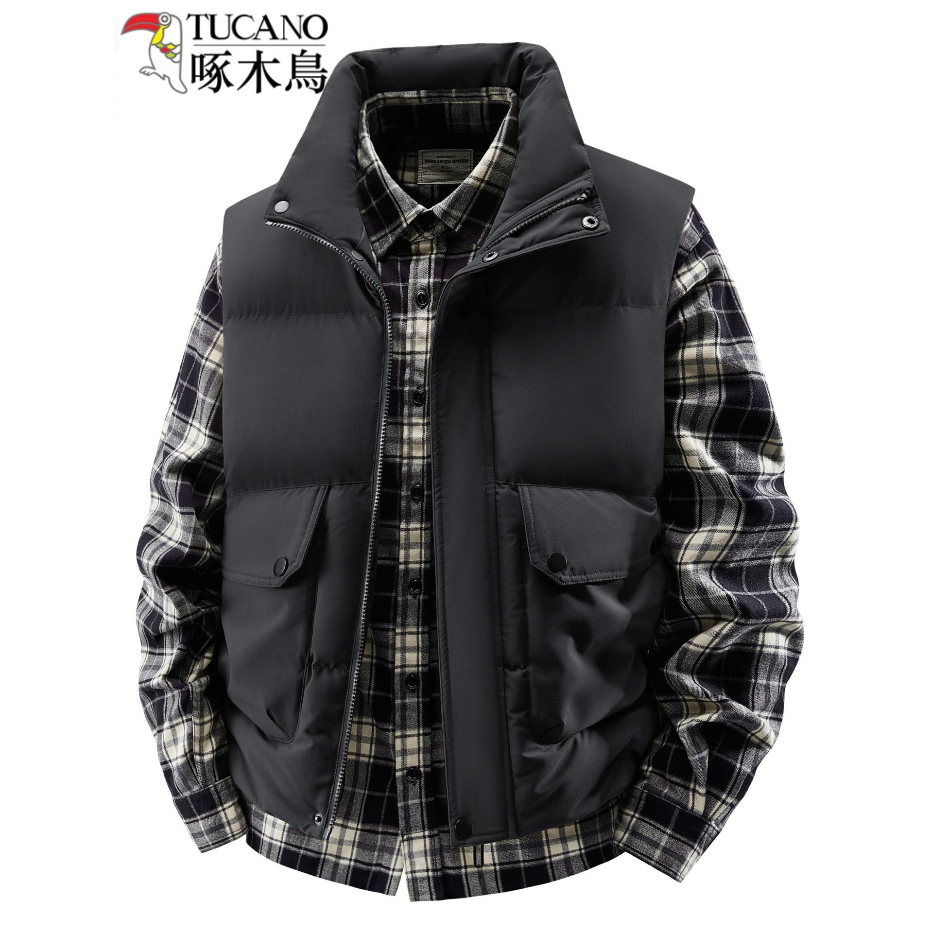 啄木鸟冬季羽绒棉加厚保暖马甲