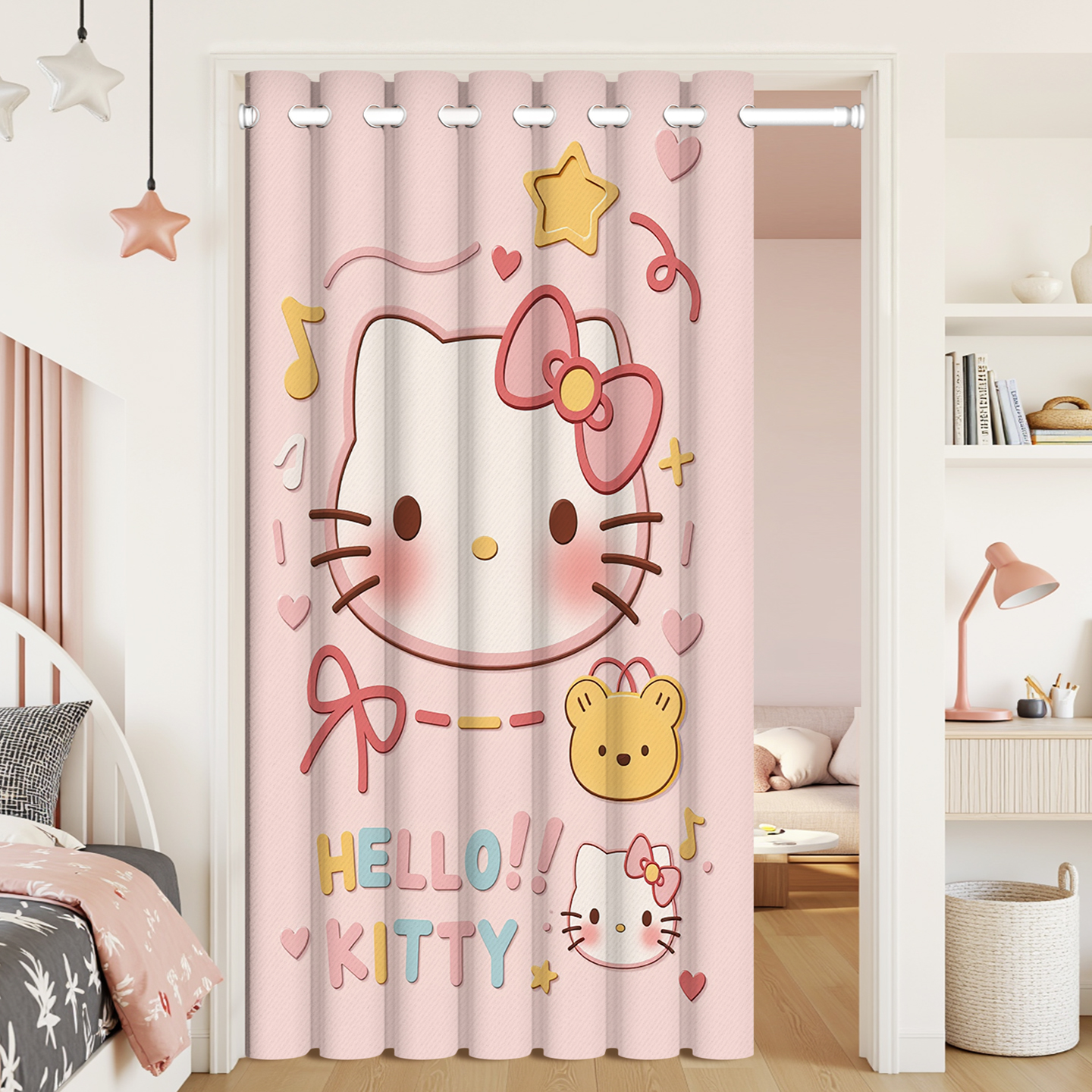 隔断帘免打孔女生防隐私卫生间厨房卧室房间室内空调挡风门帘家用