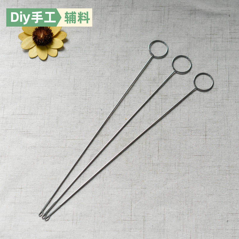 带舌钩针26.5cm翻肠针穿绳带器超长勾针翻里器挑针绣衣钩针钢丝