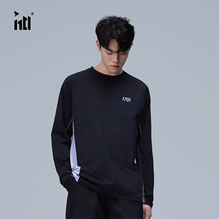 1701秋季cool max新款骑行运动速干拼色长袖凉感打底t情侣同款