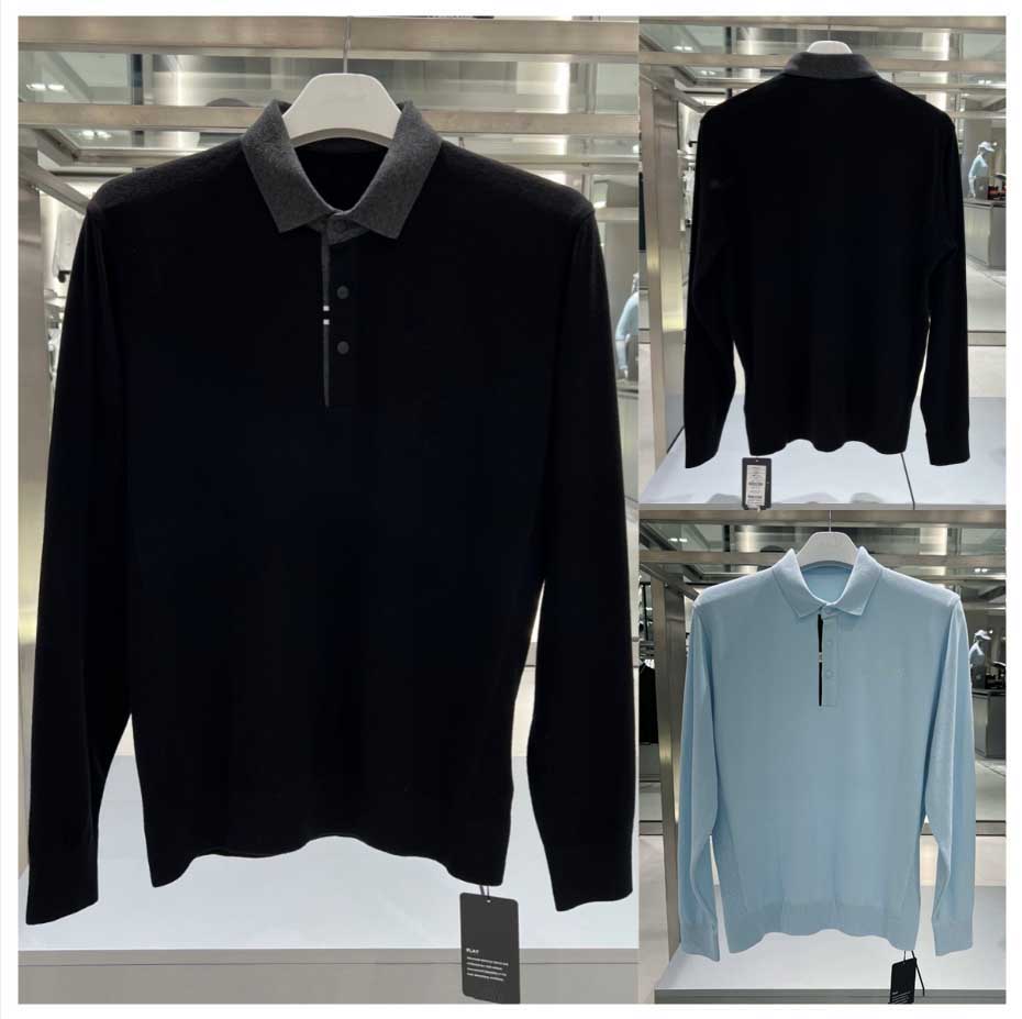 秋冬翻领显白帅气长袖高尔夫服装男装上衣保暖舒适运动高球棒球服