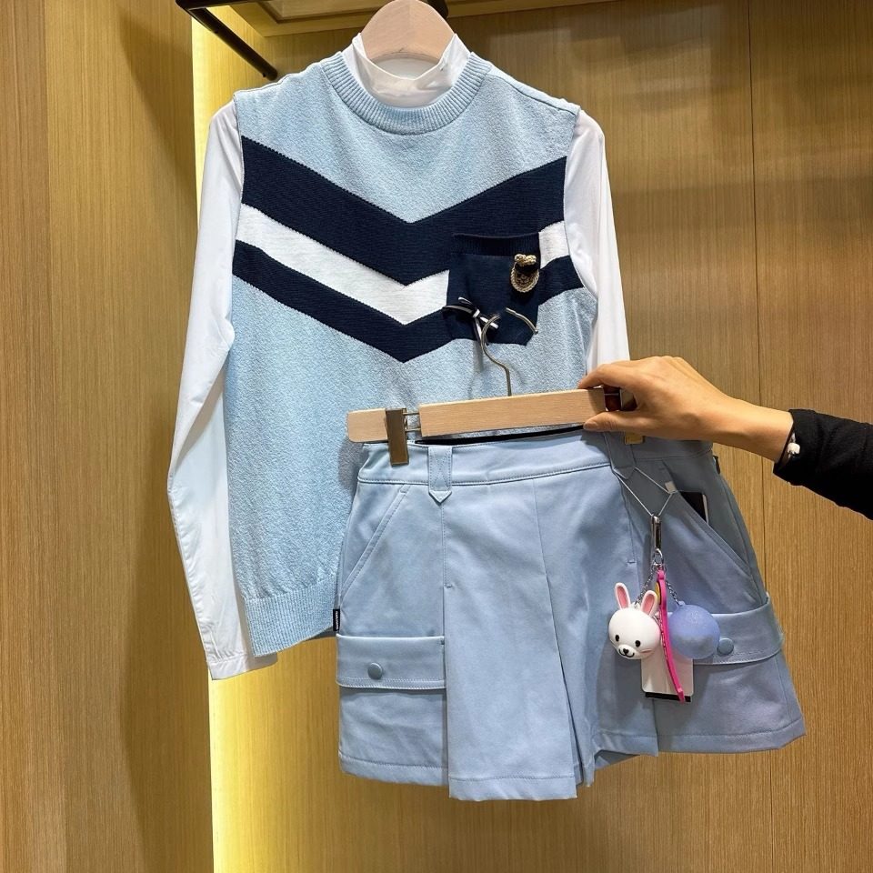 新薄款高尔夫服装女装韩版百搭运动高球棒球服显瘦短袖针织衫背心