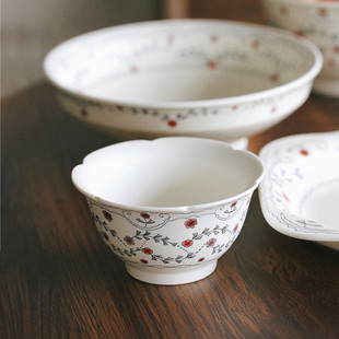 泽滕家花边碗高颜值漂亮的韩式餐具盘碟装汤盛菜吃饭泡面水果沙拉