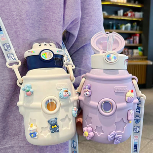 316保温杯男生2023新款女高颜值大容量儿童上学专用带吸管水杯子