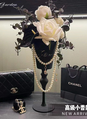 【小香风】高级感仿真花假花客厅家居餐桌轻奢手感玫瑰花装饰摆件