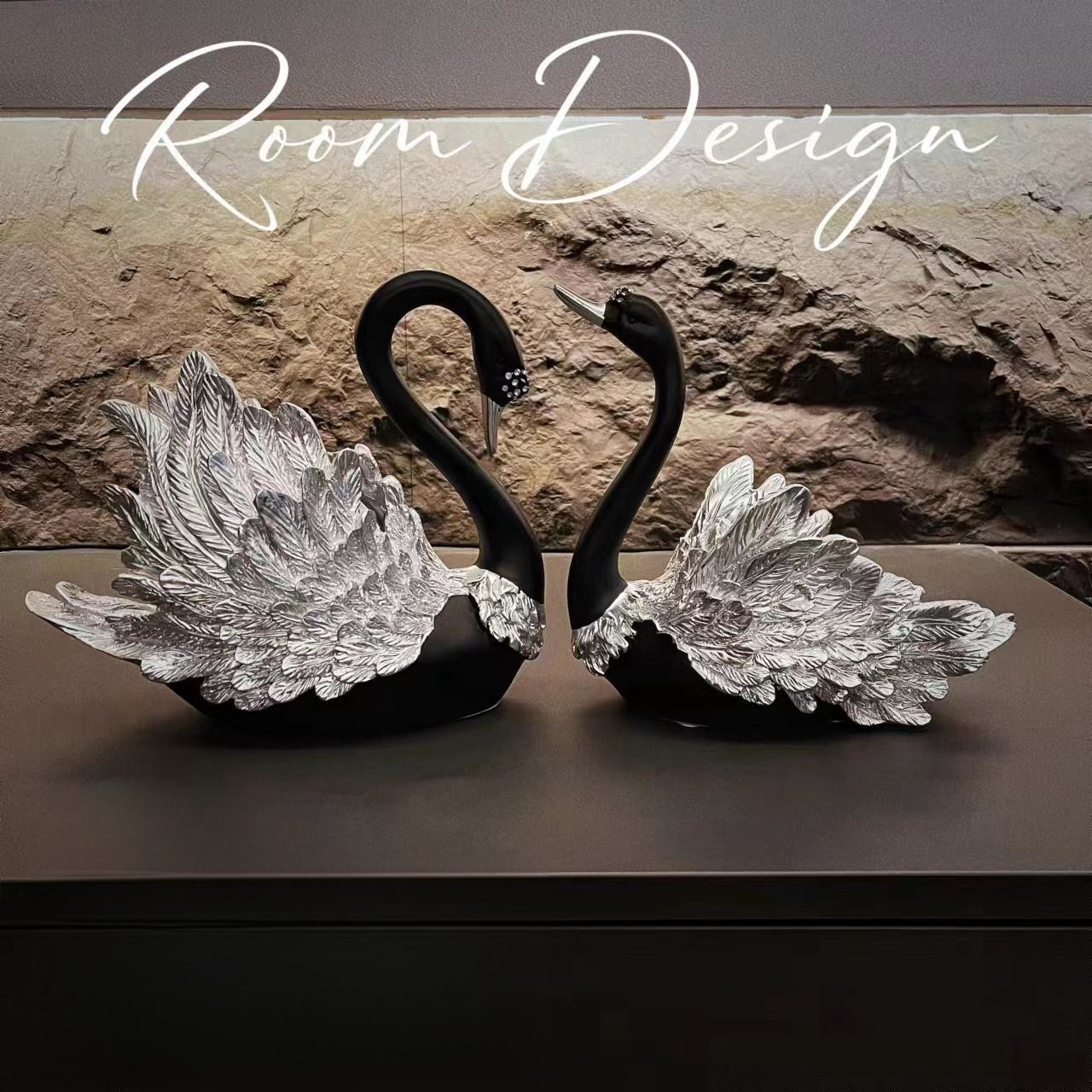 轻奢高档天鹅情侣摆件家居饰品客厅电视柜玄关酒柜装饰品新婚礼物