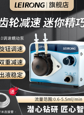 雷熔微小型ZP10调速蠕动泵实验室抽水定量小型循环水泵头减速箱