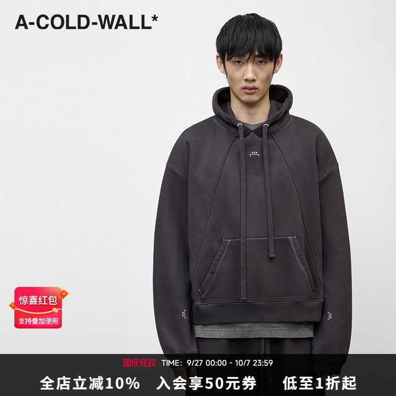 ACOLDWALL2024秋纯色连帽卫衣
