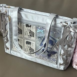 痛包丝带可爱小食量二次元大容量日常包透明谷子单肩甜美托特包