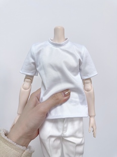 BJD娃衣男体白色T恤打底内衣套装性感吊带衣服分体MJD3分4分6分女