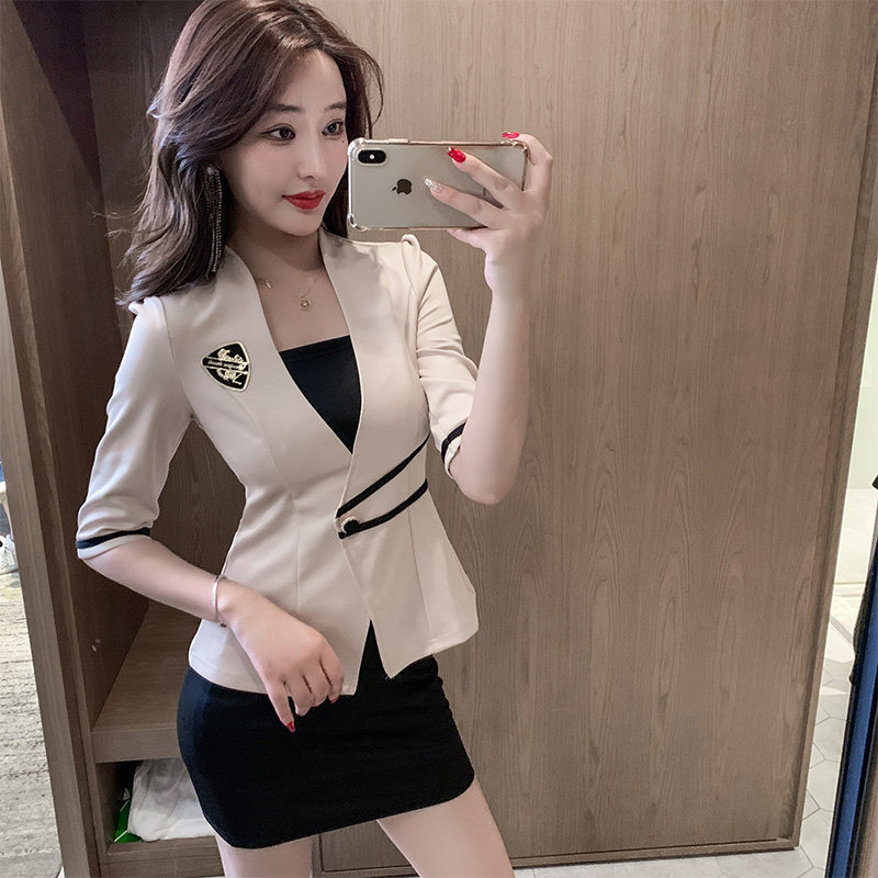 足疗足浴技师工作服女气质美容师高端沐足工装KTV服务员套装短裙