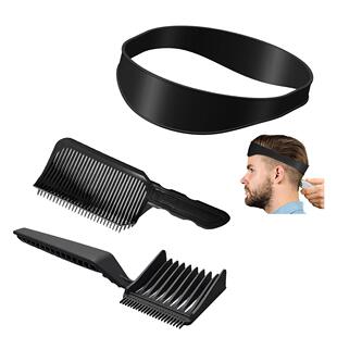 男士理发梳3件渐变设计渐变梳适合理想男士发型的专业弧形定位梳