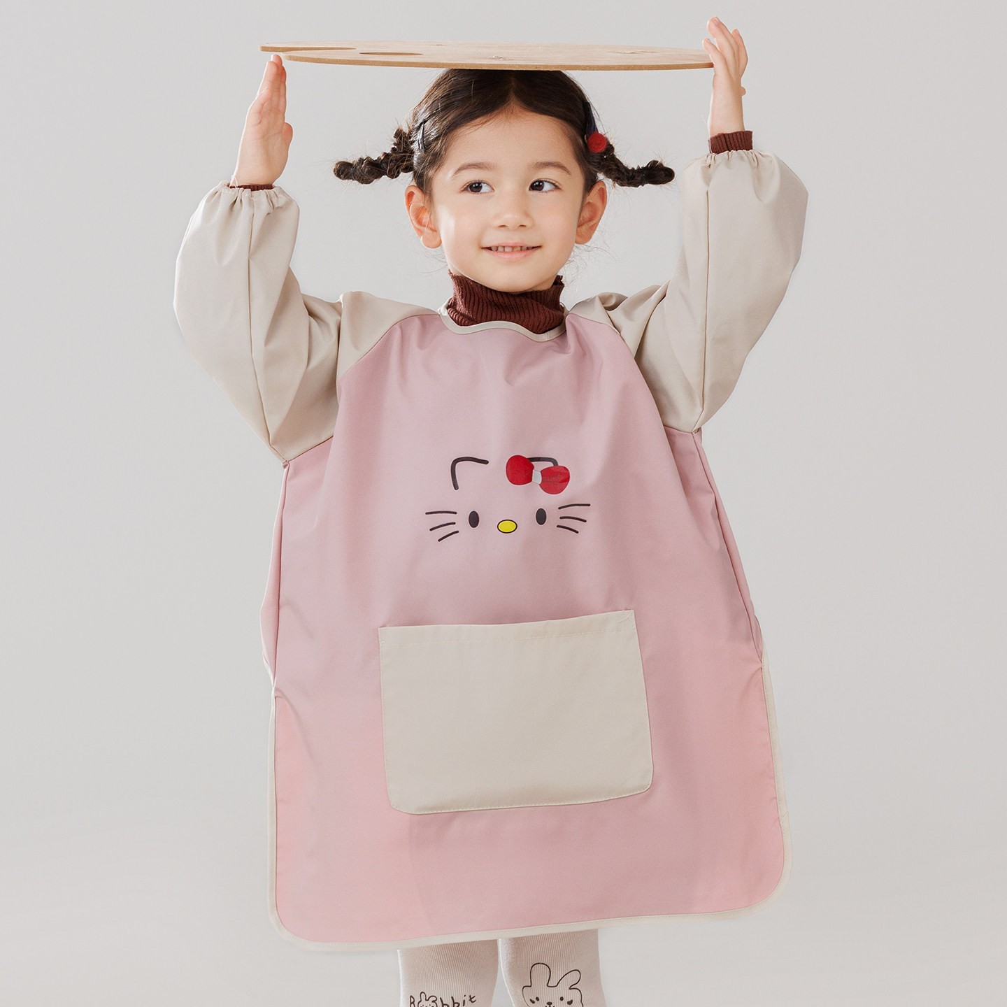宝宝长袖反穿罩衣儿童画画围裙魔术贴防水围兜幼儿园吃饭防脏衣