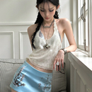 无袖 Common 大珠片吊带挂脖辣妹修身 0120波光粼粼 背心上衣女