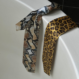 店主时尚 0120 手打领带 单品动物纹领结配饰 豹纹蛇纹款 Common