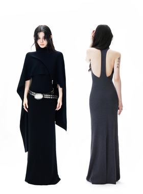 Common in 0120 韩版针织简约纯色披肩可单穿露背显瘦修身连衣裙