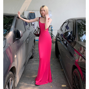 度假长款 0120 吊带裙女夏辣妹修身 连衣裙 粉色女郎girl Common