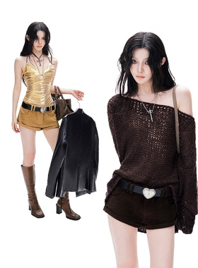 Common in 0120 气质辣妹百搭灯芯绒短裤女复古高级感显瘦A字热裤