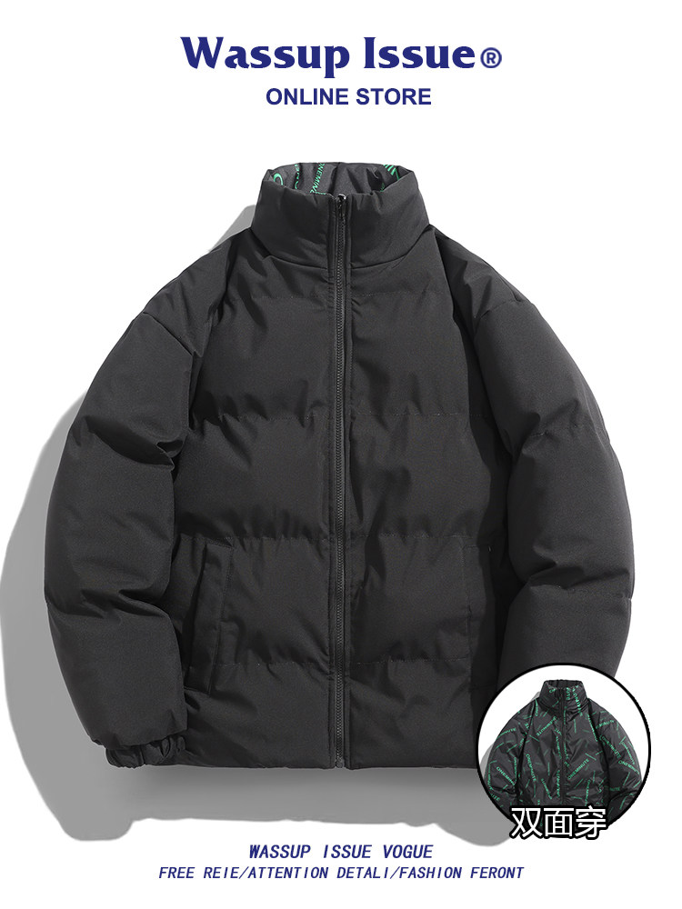 WASSUP ISSUE AMERICAN-STYLE REVERSIBLE COTTON CLOTHES MENS WINTER FASHION BRAND NICHE RUFFIAN HANDSOME THICKENED DOWN COTTON CLOTHES MEN