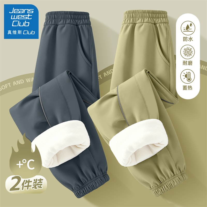 真维斯club男童加绒运动裤2025