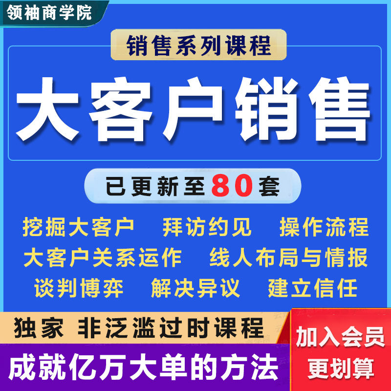 大客户销售培训视频课程大合集