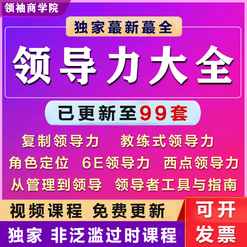 领导力视频课程大全企业管理经理干部培训复制团队沟通执行力建设