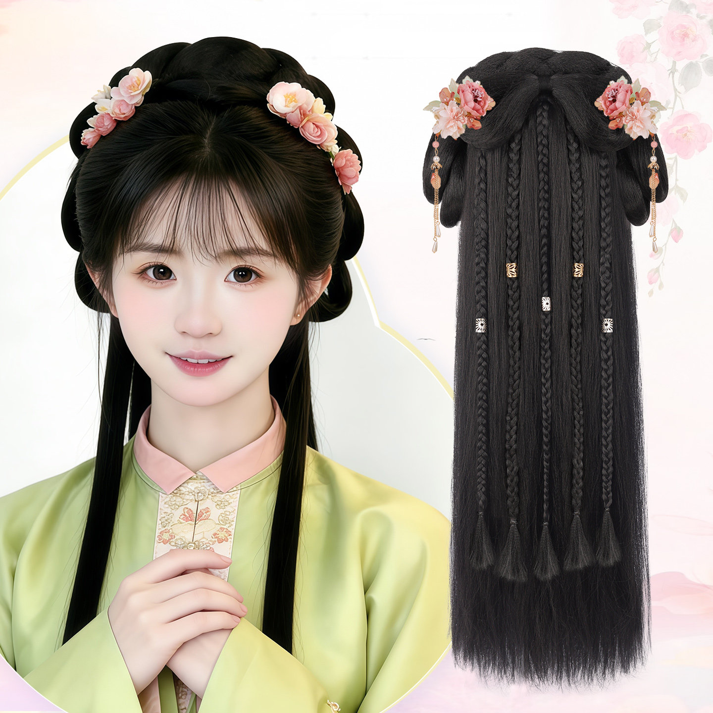 古装汉服一体式懒人发箍假发包图片