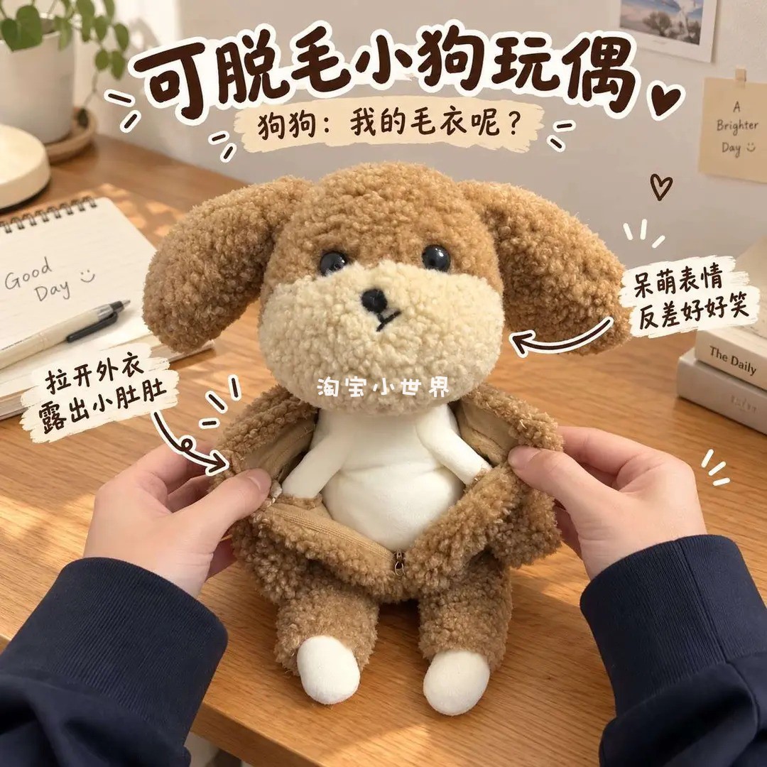 这个小狗可脱衣服玩偶太有意思了