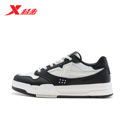 特步女鞋板鞋小白鞋2024夏