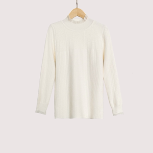 大洪官方严选店百搭伴侣秋冬时尚套头木耳边半高领毛针织衫打底衫