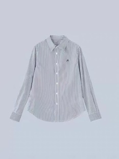 大洪官方【小提琴家】休闲翻领显瘦条纹衬衫通勤宽松叠穿长袖衬衣