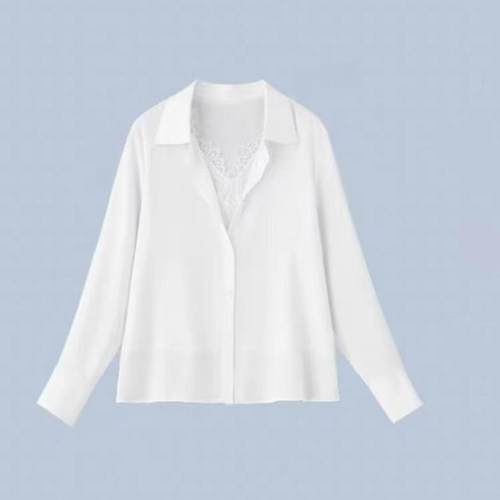 大洪官方严选店黑白变奏衬衫蕾丝