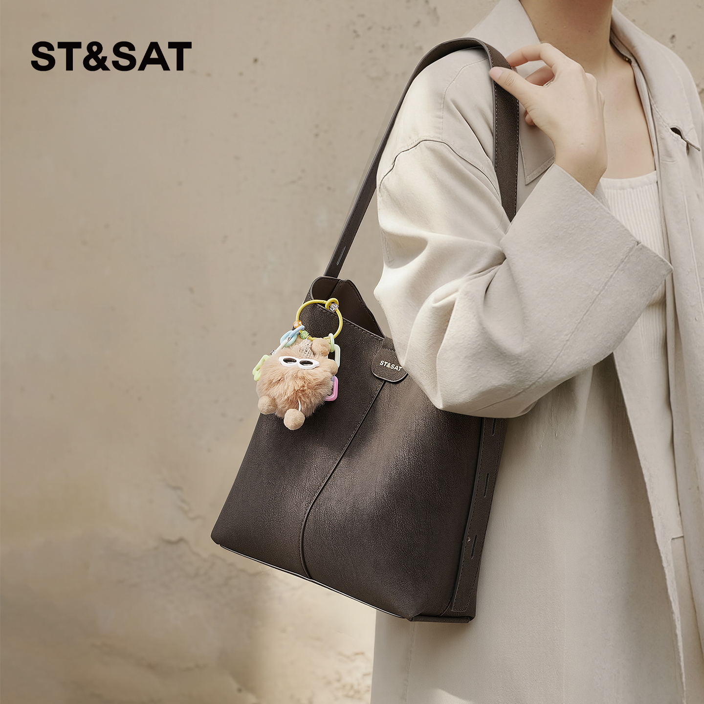 星期六水桶包女大容量单肩斜挎包