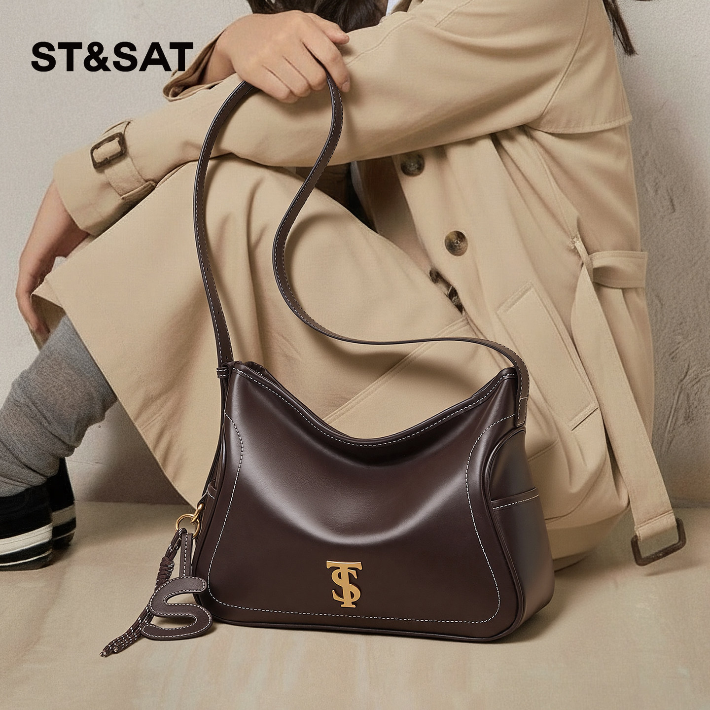 星期六包包女式2026新款通勤托特包大容量单肩腋下包松弛感hobo包,箱包皮具/热销女包/男包,托特包,淘宝优惠券,粉丝福利购,淘宝优惠卷