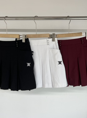 11Y23 出口韩国秋冬薄绒保暖高尔夫服装女士百褶短裙半身裙防走光