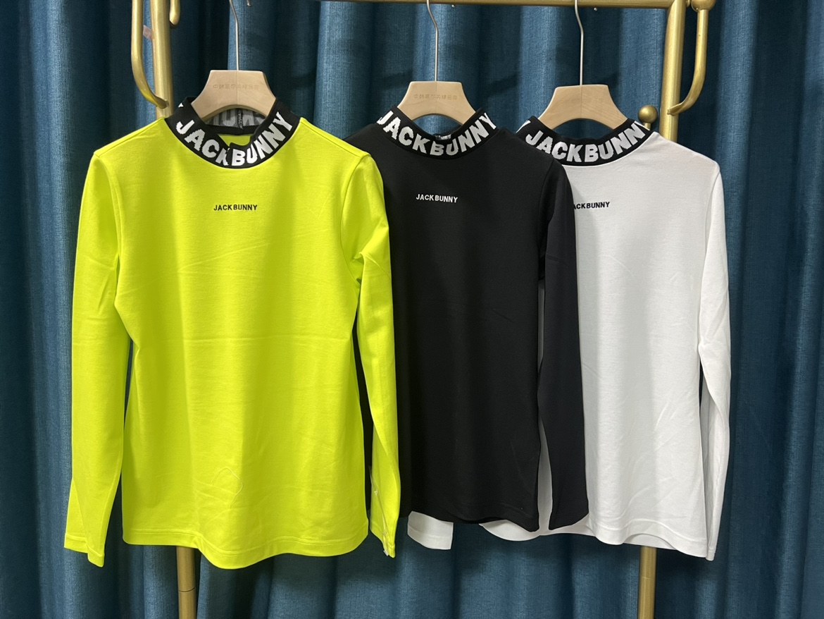 29U27日本高尔夫球服春装薄款新品女字标立领弹力百搭长袖T恤黄色