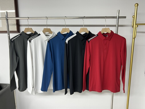 41C12 出口韩国余高尔夫男士秋冬加绒保暖翻领长袖上衣弹力百搭