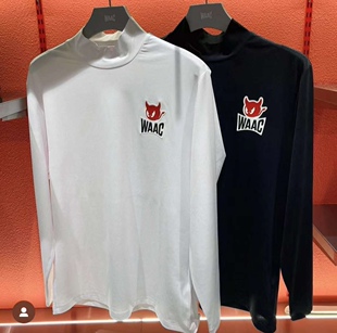 29V10  高尔夫球球衣男士春夏薄款打底衫长袖半高领白色速干 推荐