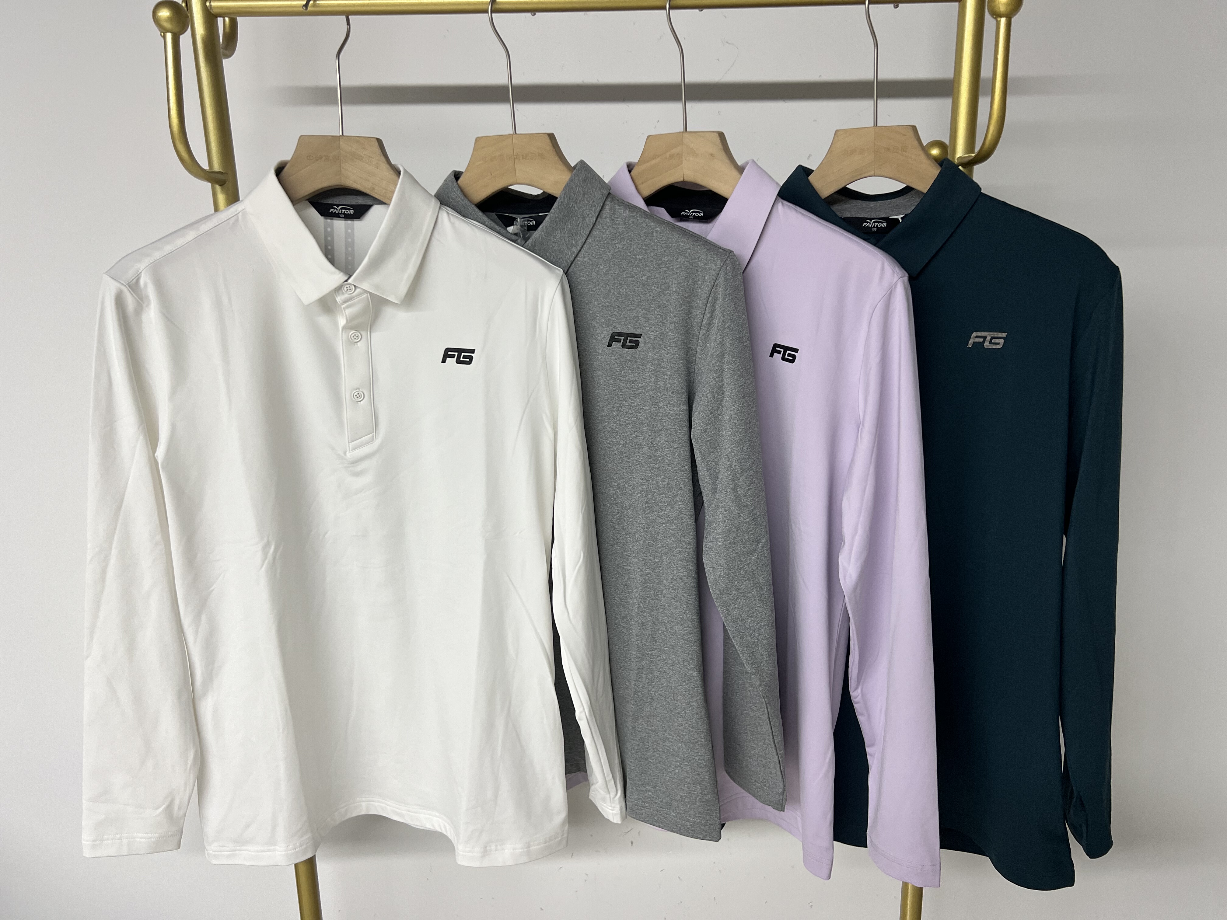 23106清仓出口韩国高尔夫男士服装秋冬加绒保暖翻领长袖polo上衣