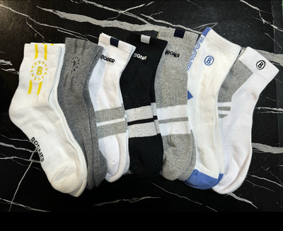 出口韩国新款 BOGNE高尔夫男女情侣全棉毛巾中筒袜子带胶防滑吸汗