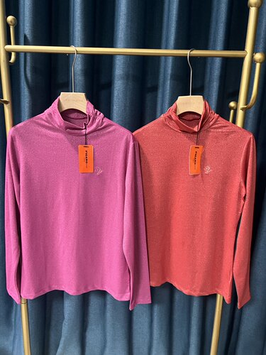 J040  韩国品牌高尔夫球服装女士新品春秋季高领长袖打底丝绸上衣