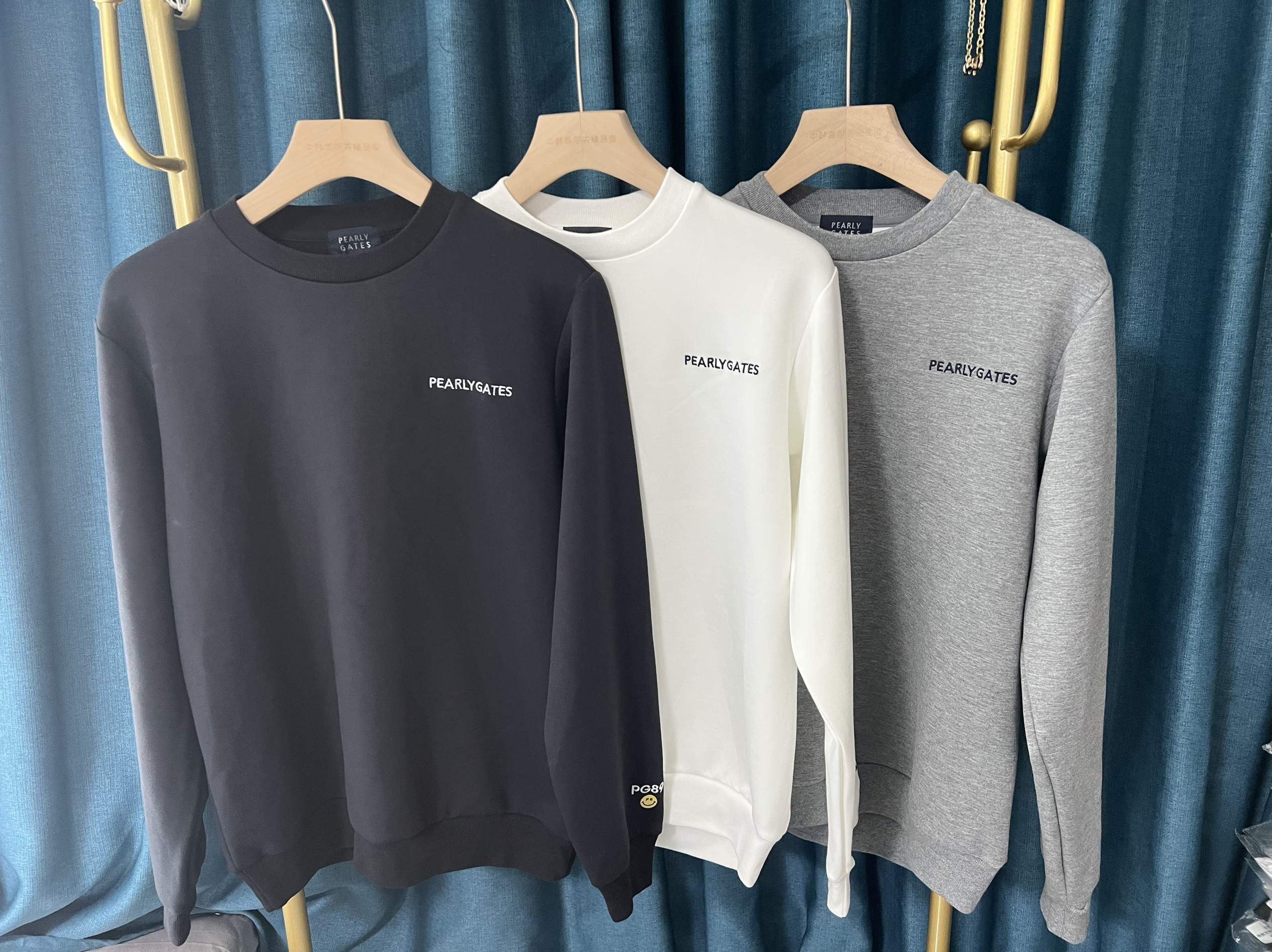 29i09 日本潮牌高尔夫男女同款春圆领外套卫衣弹力丝滑刺绣套头衫