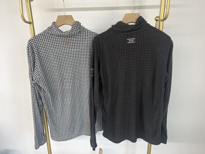 24201 出口余福利男士高尔夫服装高领有抽绳防风保暖毛绒打底长袖