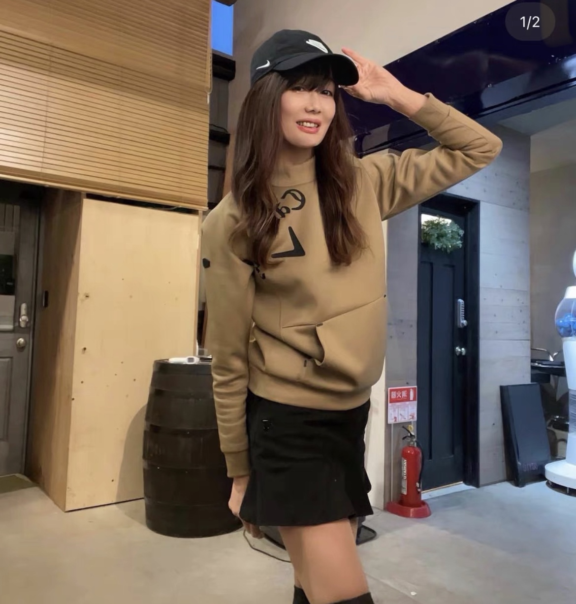 29D21 出口日本高尔夫服装女士套头卫衣春秋新品长袖圆领时尚外套