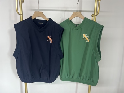 20326 日本潮牌高尔夫服装男士春秋双层宽松防风套头马甲